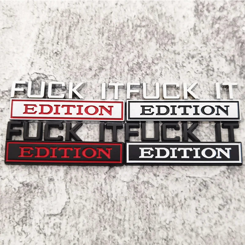 3D sticker "Fuck IT Edition" Pack of 4 8x3cm