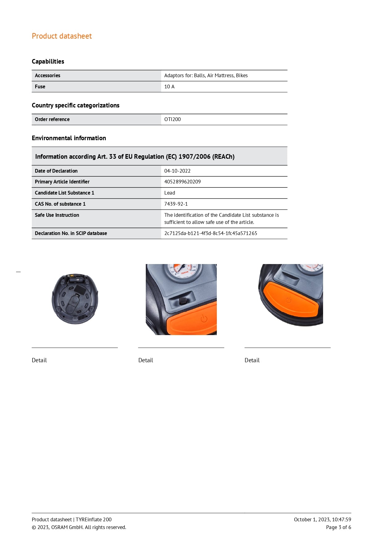 Osram TYREinflate 200 OTI200