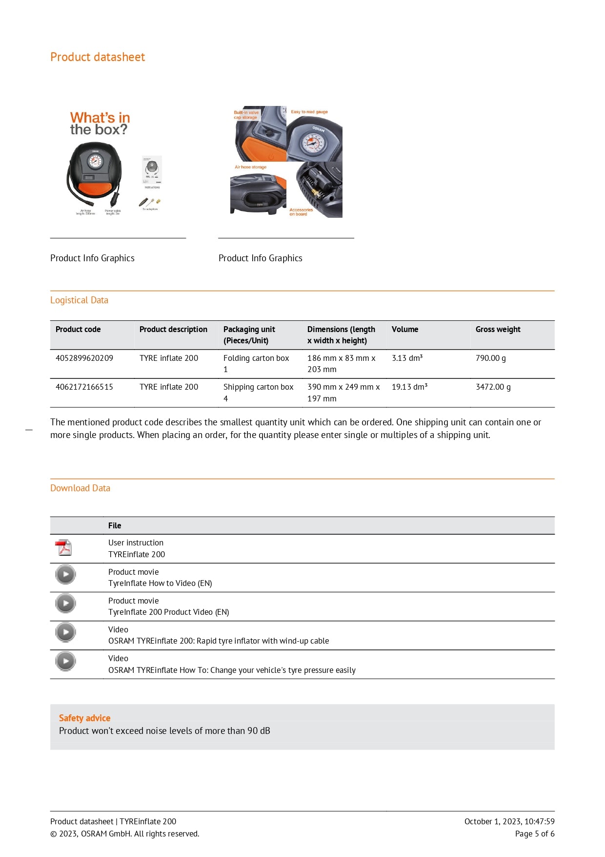 Osram TYREinflate 200 OTI200