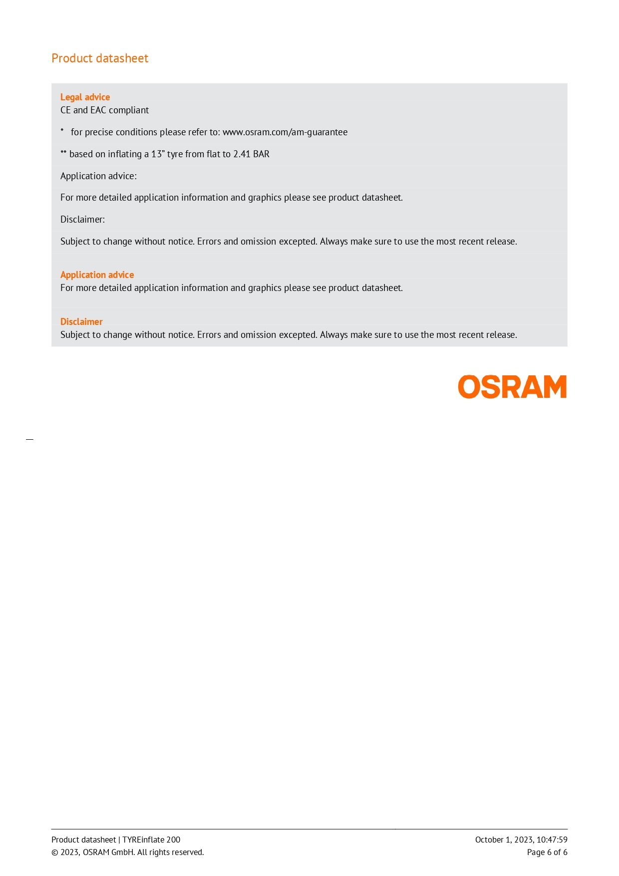 Osram TYREinflate 200 OTI200