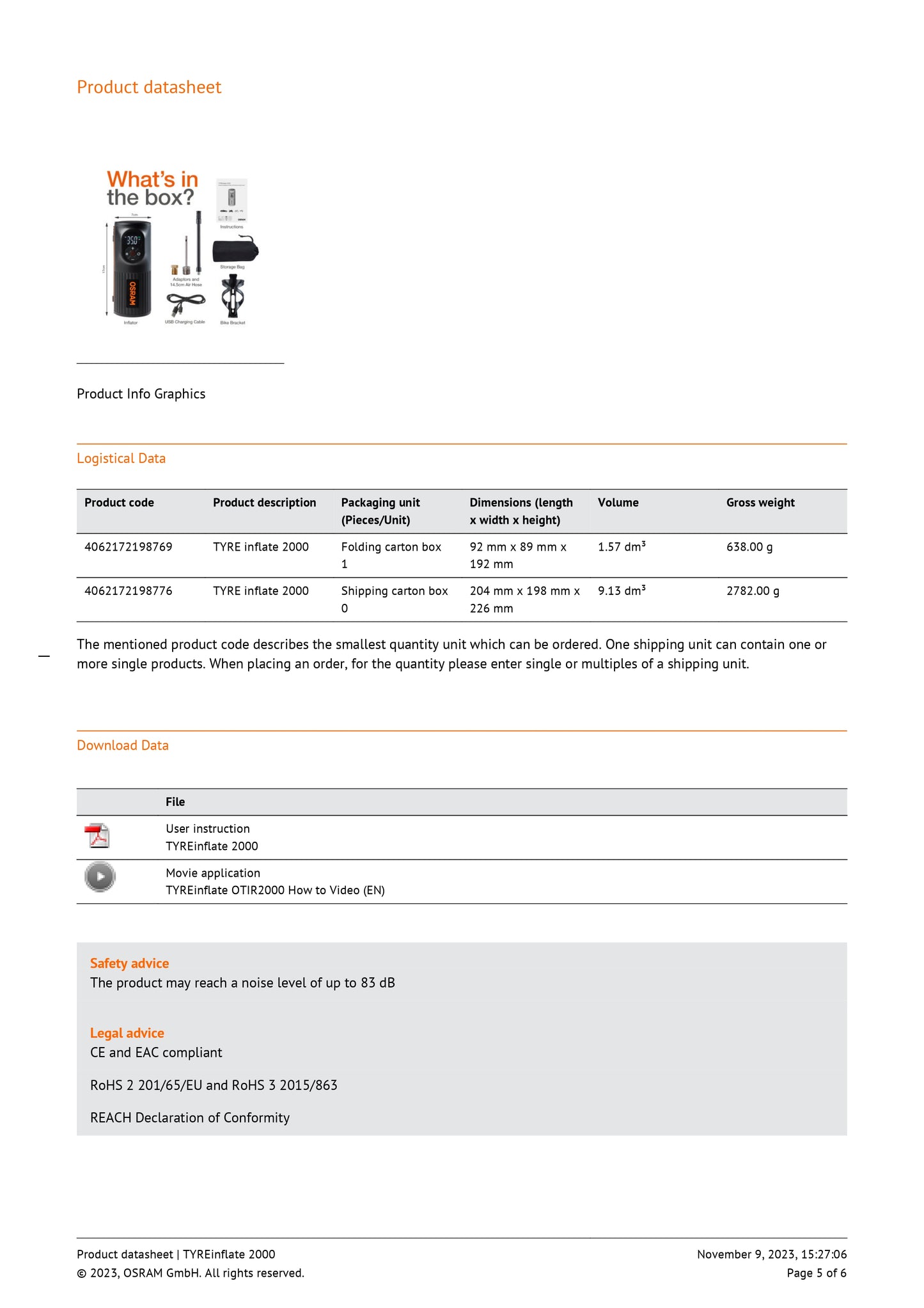 Osram TYREinflate 2000 OTIR2000