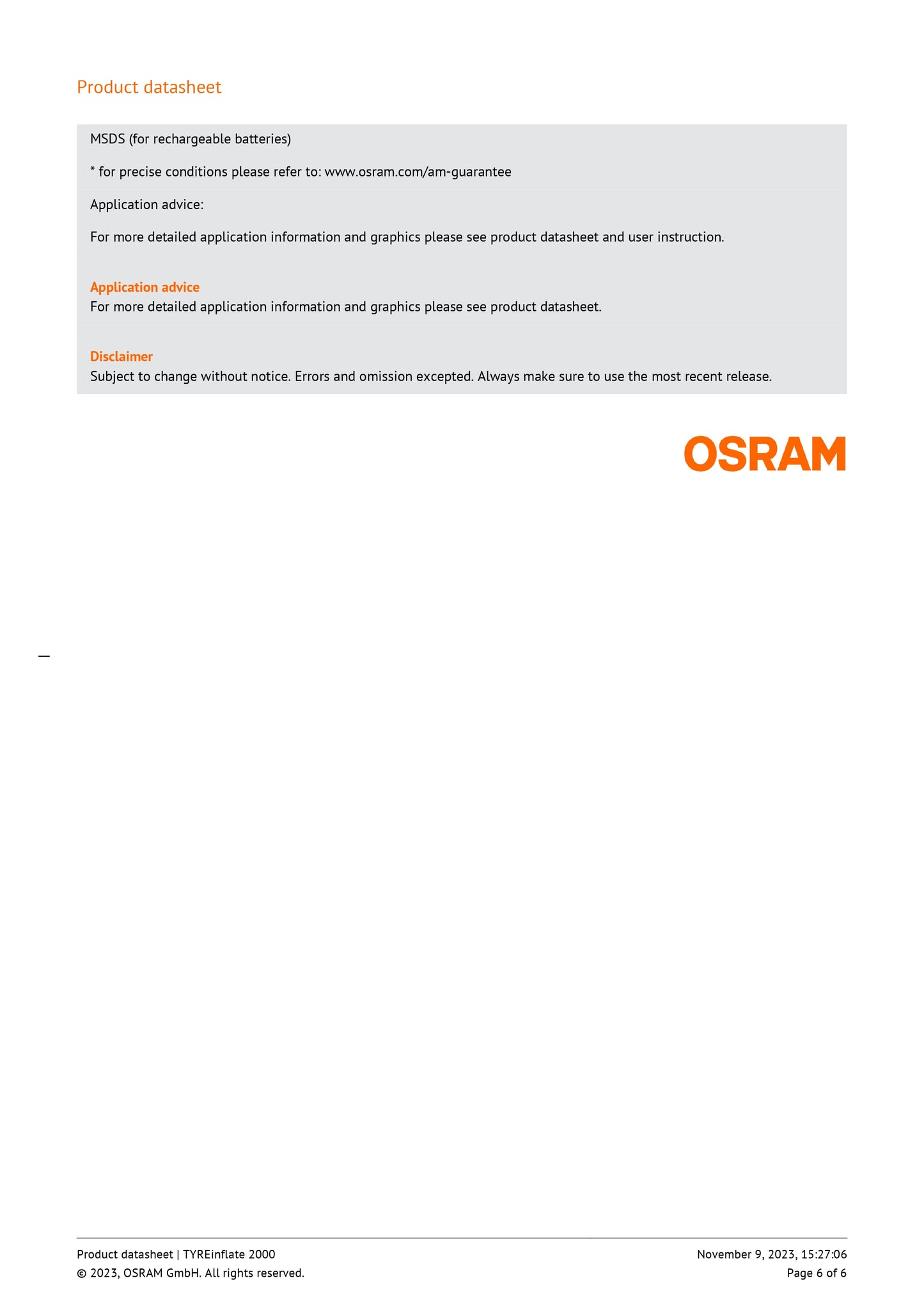 Osram TYREinflate 2000 OTIR2000